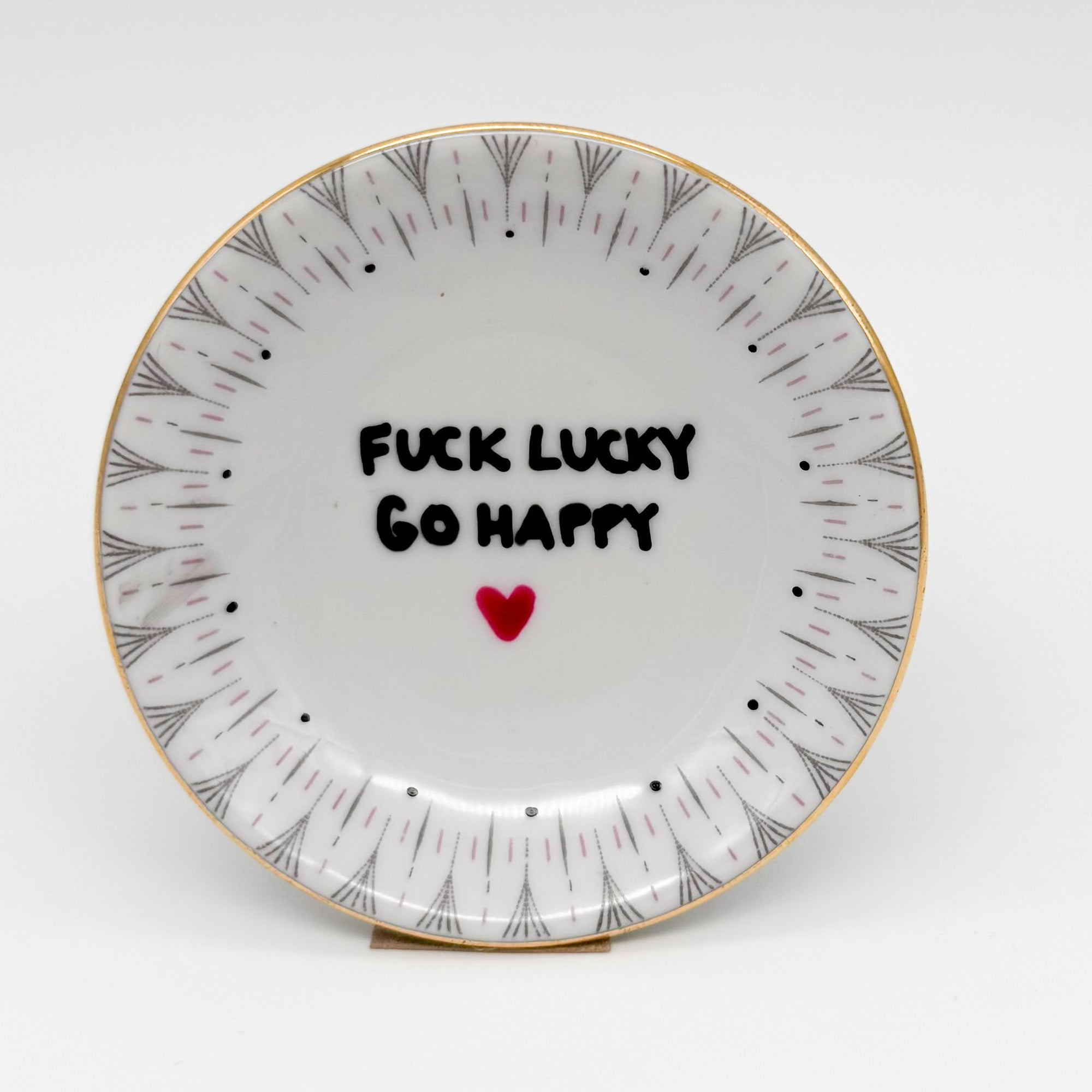 Wandteller minimini FUCK LUCKY GO HAPPY "baby"