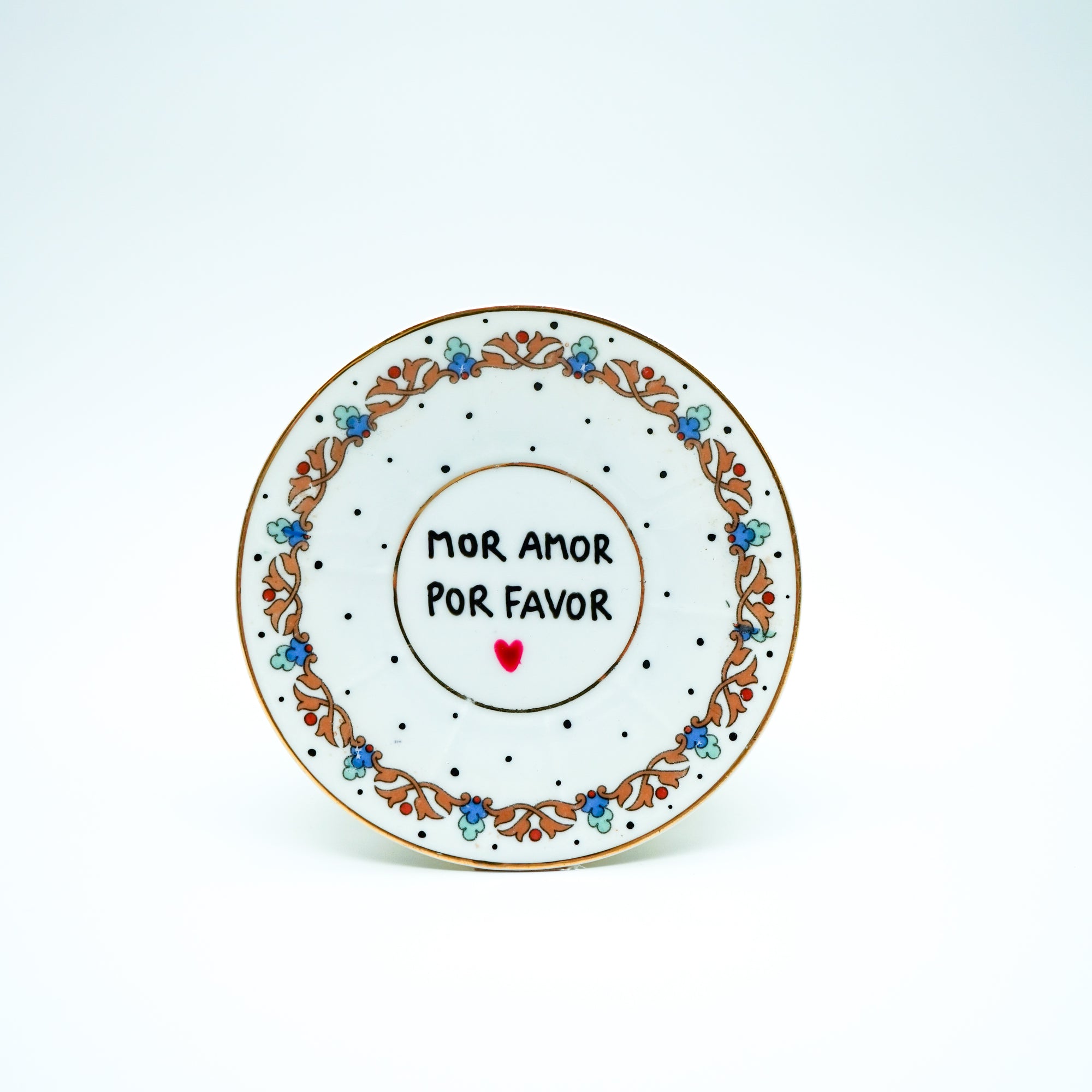 Wandteller mini MORE AMOR POR FAVOR "vintage"
