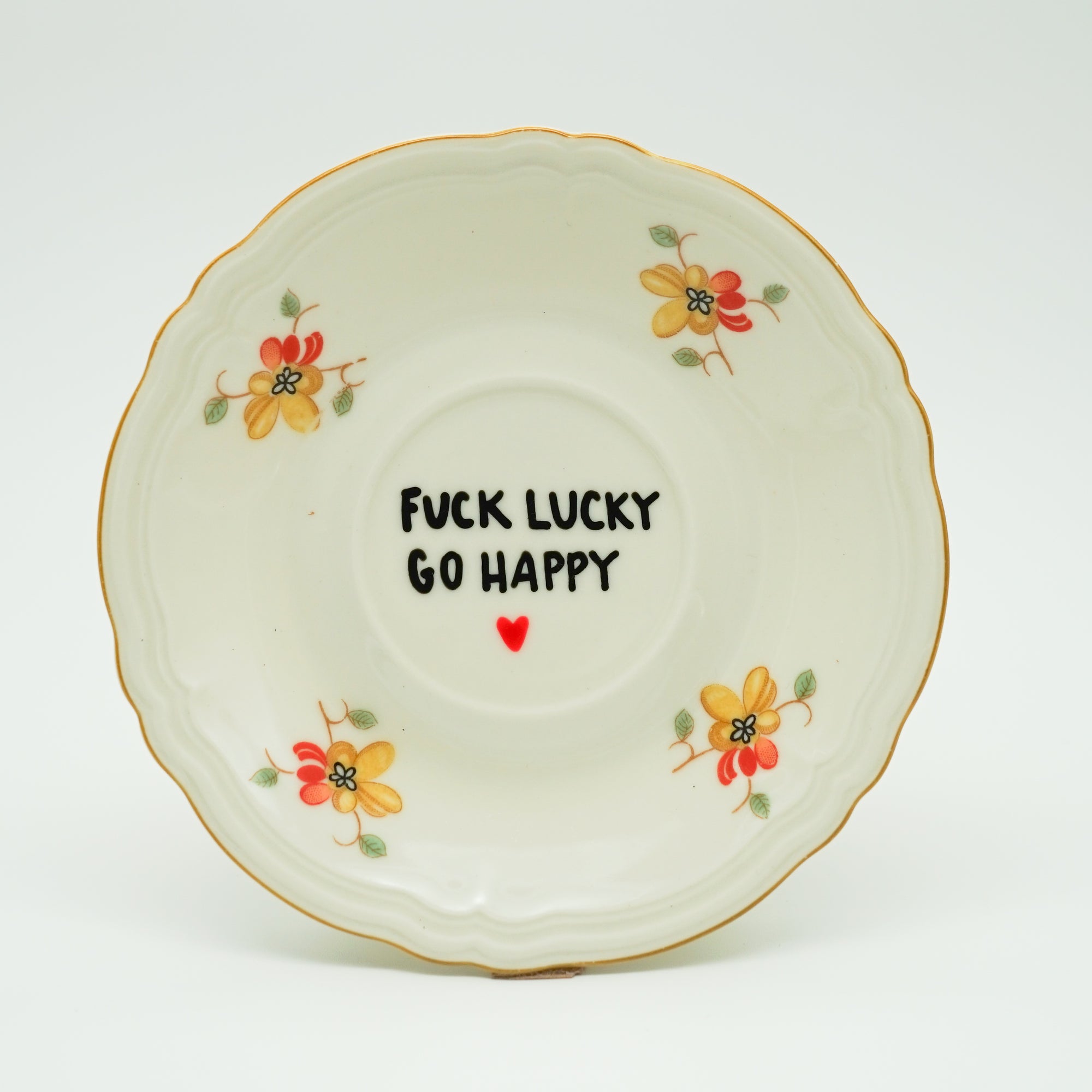 Wandteller mini FUCK LUCKY GO HAPPY "lovely"