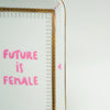 Wandteller long FUTURE IS FEMALE "rosa"