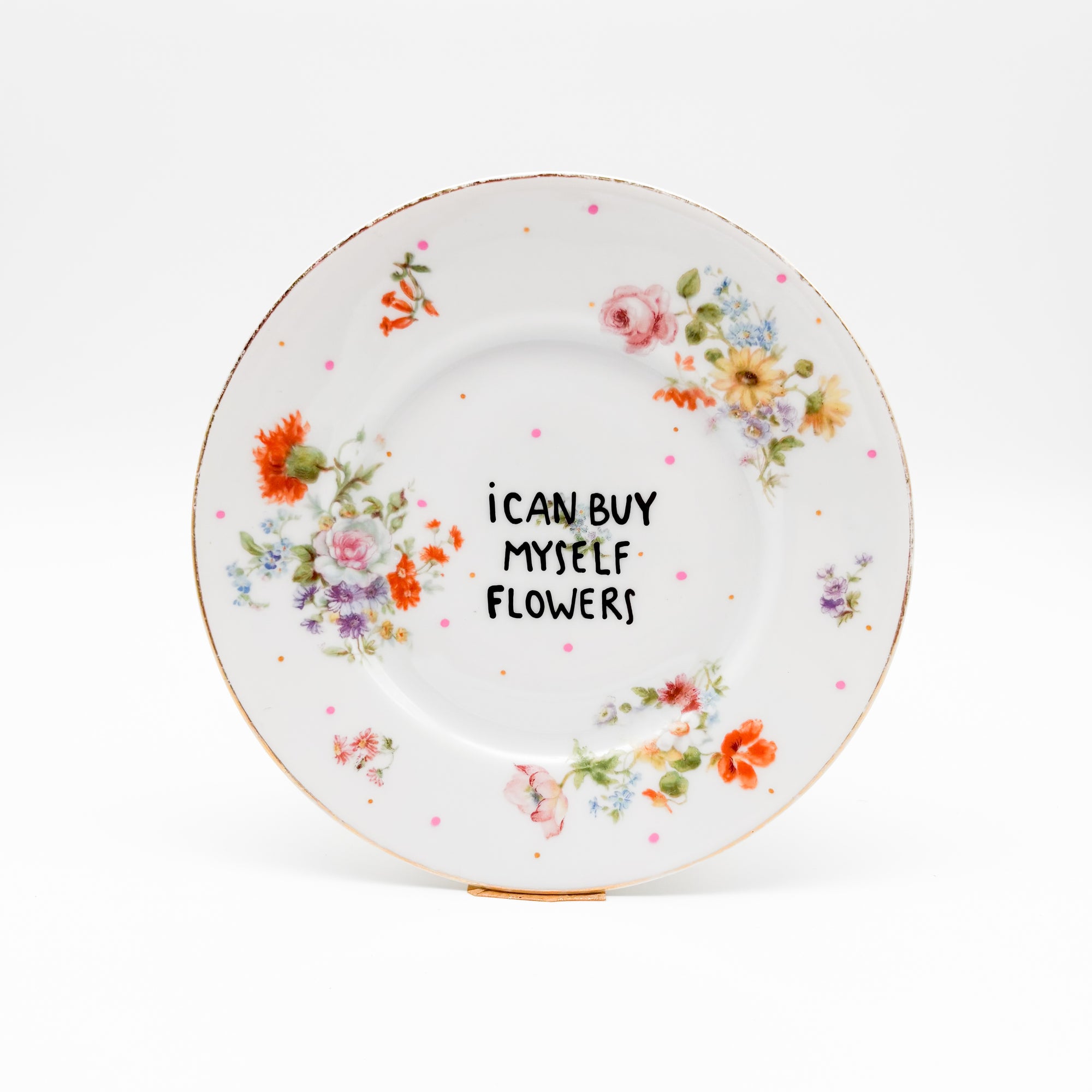 Wandteller small I CAN BUY MYSELF FLOWERS "lovely"