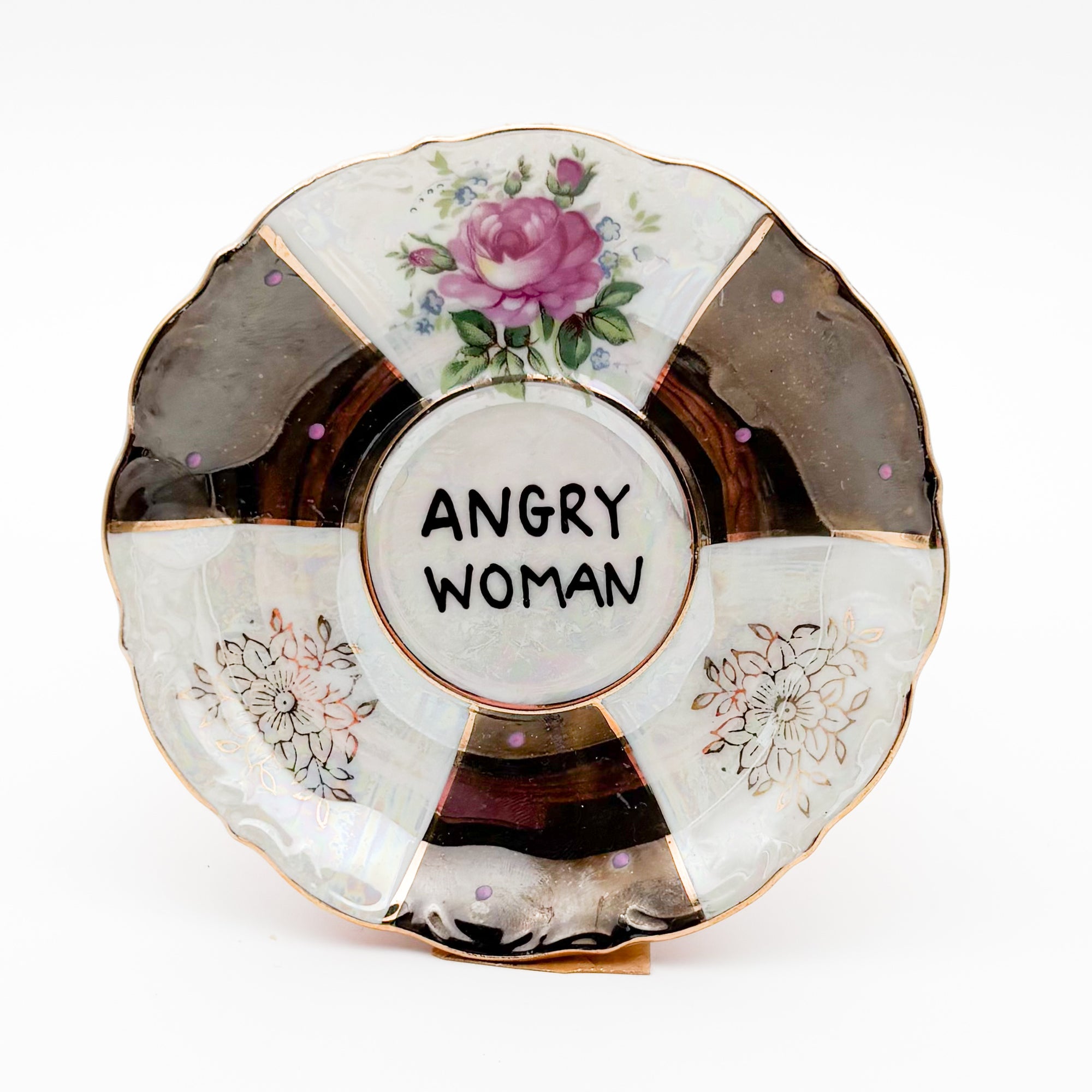 Wandteller mini ANGRY WOMAN “brownie"