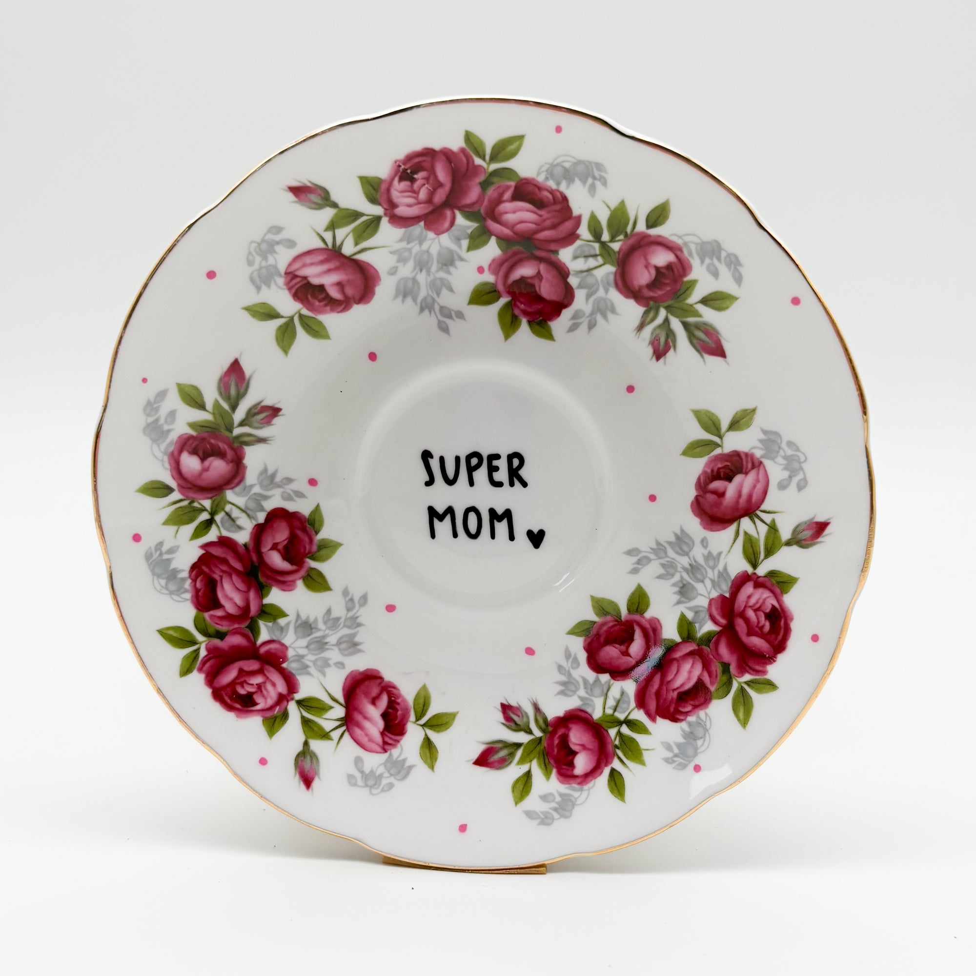 Wandteller small SUPER MOM "roses"