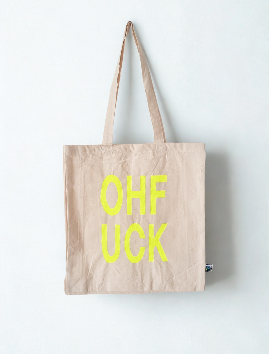 OHFUCK Biobaumwolltasche handveredelt mit Siebdruck