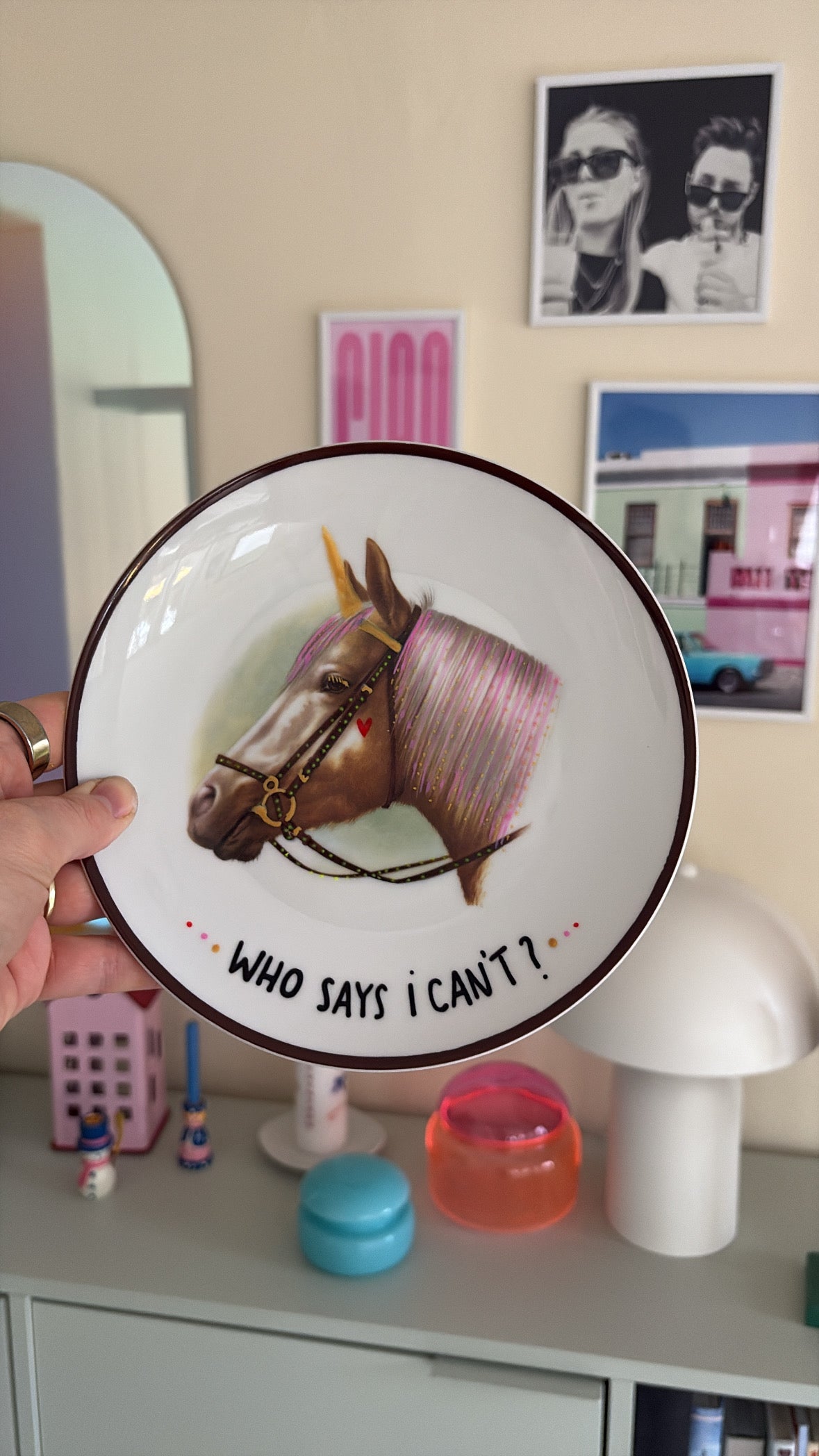 Wandteller midi WHO SAYS I CAN‘T? "unique"