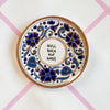 Vintage Wandteller „NULL BOCK AUIF NAZIS“ – handbemalte Statement-Wanddeko aus Porzellan