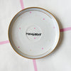 Vintage Wandteller „MOINGIORNO“ – handbemalte Statement-Wanddeko aus Porzellan