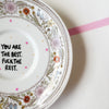 Vintage Wandteller „YOU ARE THE BEST-FUCK THE REST." – handbemalte Statement-Wanddeko aus Porzellan