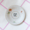 Vintage Wandteller „LASS MAL ZU WEIT GEHEN" – handbemalte Statement-Wanddeko aus Porzellan