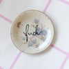 Vintage Wandteller „fuck" – handbemalte Statement-Wanddeko aus Porzellan