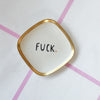Vintage Wandteller „FUCK" – handbemalte Statement-Wanddeko aus Porzellan