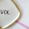 Vintage Wandteller „FUCK" – handbemalte Statement-Wanddeko aus Porzellan