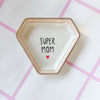 Vintage Wandteller "SUPER MOM" – handbemalte Statement-Wanddeko aus Porzellan