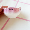 Vintage Schale "FUCK" – handbemalte Statement Deko aus Porzellan