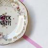 Vintage Wandteller "FUCK NAZIS" – handbemalte Statement-Wanddeko aus Porzellan