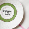 Vintage Wandteller "OVERTHINKING IS MY CARDIO"– handbemalte Statement-Wanddeko aus Porzellan