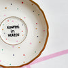 Vintage Wandteller "KONFETTI IM HERZEN" – handbemalte Statement-Wanddeko aus Porzellan