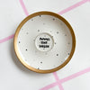 Vintage Wandteller "POMMES STATT SORGEN" – handbemalte Statement-Wanddeko aus Porzellan