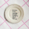Vintage Wandteller "HOUSE RULES" – handbemalte Statement-Wanddeko aus Porzellan