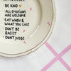 Vintage Wandteller "HOUSE RULES" – handbemalte Statement-Wanddeko aus Porzellan