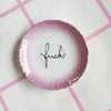 Vintage Wandteller "fuck" – handbemalte Statement-Wanddeko aus Porzellan