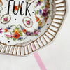 Vintage Wandteller "FUCK" – handbemalte Statement-Wanddeko aus Porzellan