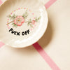 Vintage Wandteller "FUCK OFF“– handbemalte Statement-Wanddeko aus Porzellan