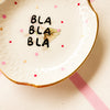Vintage Wandteller "BLA BLA BLA“– handbemalte Statement-Wanddeko aus Porzellan