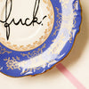 Vintage Wandteller "fuck“– handbemalte Statement-Wanddeko aus Porzellan