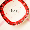 Vintage Wandteller "SLAY“– handbemalte Statement-Wanddeko aus Porzellan