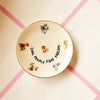Vintage Wandteller "COOL PEOPLE FIGHT FACISM"– handbemalte Statement-Wanddeko aus Porzellan
