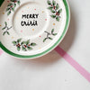 Vintage Wandteller "merry crisis"– handbemalte Statement-Wanddeko aus Porzellan