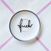 Vintage Wandteller " fuck"– handbemalte Statement-Wanddeko aus Porzellan