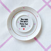 Vintage Wandteller "YOU ARE THE BEST.FUCK THE REST."– handbemalte Statement-Wanddeko aus Porzellan