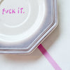 Vintage Wandteller "FUCK IT"– handbemalte Statement-Wanddeko aus Porzellan