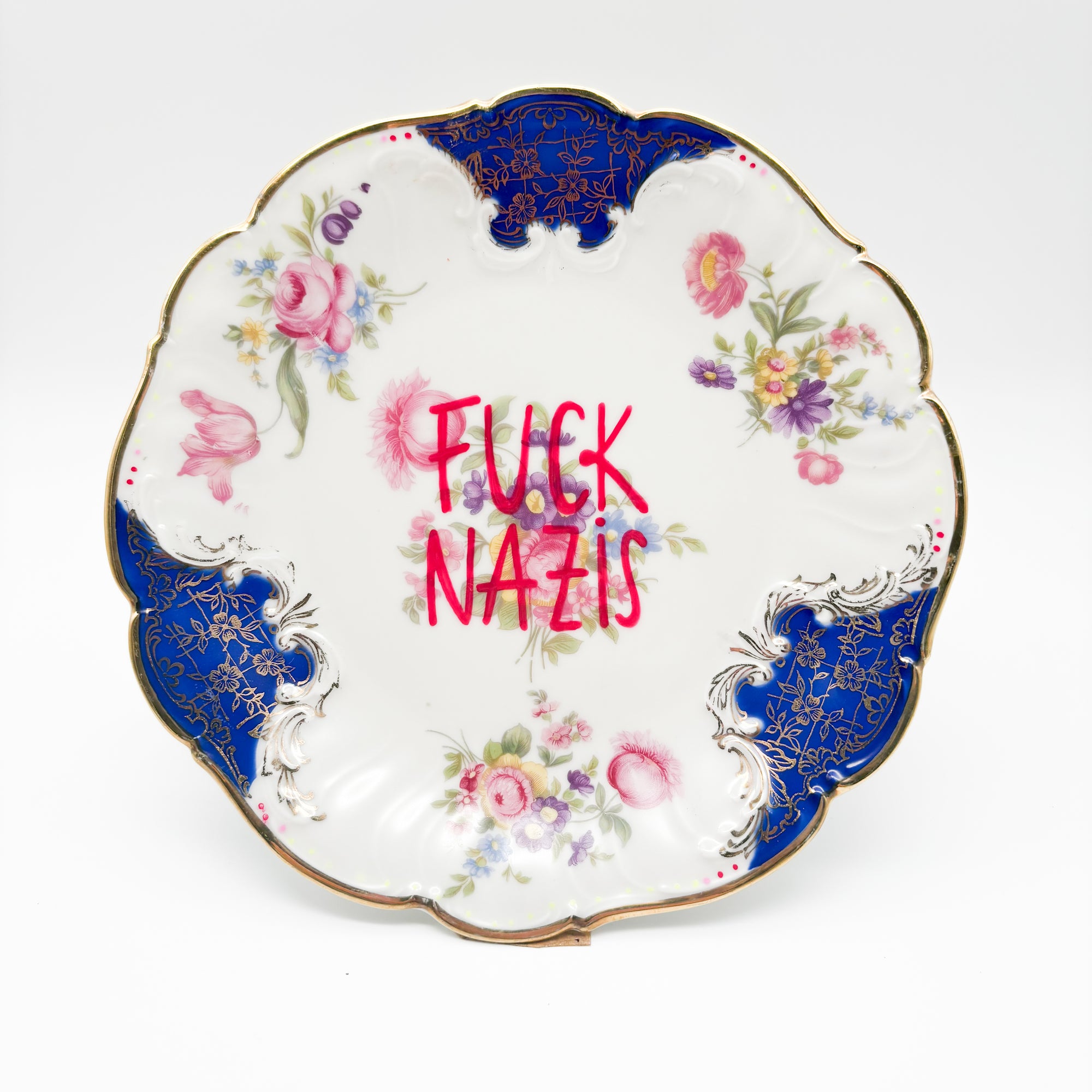 Wandteller midi FUCK NAZIS "royal"