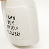 Handbemalte Vase I can buy myself flowers
