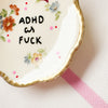Vintage Wandteller "ADHD AS FUCK“– handbemalte Statement-Wanddeko aus Porzellan