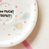 Vintage Wandteller "TOO MUCH? PERFECT!“– handbemalte Statement-Wanddeko aus Porzellan