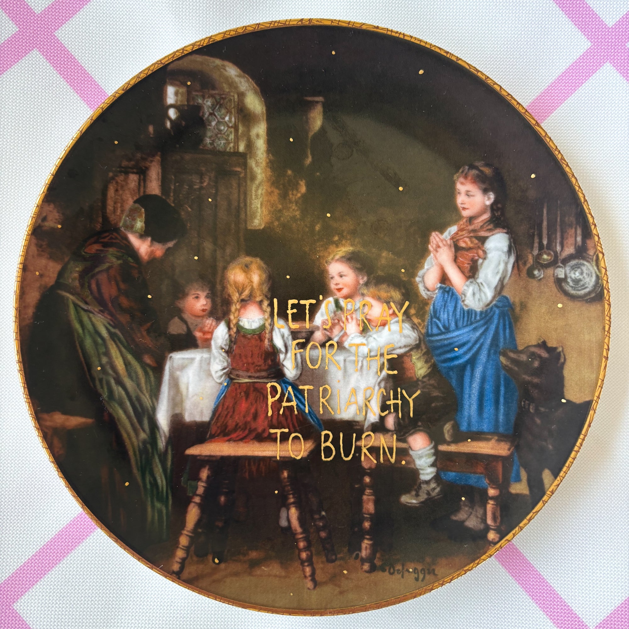 Wandteller midi PRAY "Das Abendgebet"