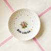 Vintage Wandteller "DICH LIEB ICH" – handbemalte Statement-Wanddeko aus Porzellan
