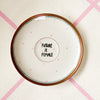 Vintage Wandteller "FUTURE IS FEMALE" – handbemalte Statement-Wanddeko aus Porzellan