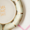 Vintage Wandteller "FUCK THAT SHIT"– handbemalte Statement-Wanddeko aus Porzellan