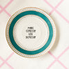 Vintage Wandteller "MORE ESPRESSO LESS DEPRESSO"– handbemalte Statement-Wanddeko aus Porzellan