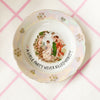 Vintage Wandteller "A LITTLEPARTY NEVER KILLED NOBODY"– handbemalte Statement-Wanddeko aus Porzellan
