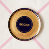 Vintage Wandteller "OK CIAO" – handbemalte Statement-Wanddeko aus Porzellan