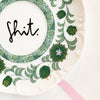 Vintage Wandteller "shit" – handbemalte Statement-Wanddeko aus Porzellan