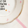 Vintage Wandteller "HEUTE IST EIN GUTER TAG ZUM LEBEN" – handbemalte Statement-Wanddeko aus Porzellan