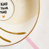 Vintage Wandteller "BE KIND TO YOUR MIND" – handbemalte Statement-Wanddeko aus Porzellan (Kopie)