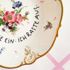Vintage Wandteller "ICH ATME EIN.ICH RASTE AUS." – handbemalte Statement-Wanddeko aus Porzellan